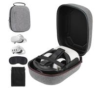 TIGOJH Case for Meta Quest 3/3S/2 & Vision Pro/Pico 4, Elite Strap & Battery Head Strap,with Lens Protector and Drawstring Velvet Bag,Portable Hard Carrying Case
