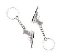Tigoli 2 x 1911-Style Pistol Keyring Set - Silver 1911 Replica Metal Gun Keychains (13cm Total Length) - Novelty Gift for Him, Car Keys, Bag Charms & Collectors - 1911 Design