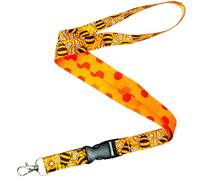 Tigoli Bee Print Lanyard Honeycomb Pattern Neck Strap With Bumblebee And Hexagon Design Detachable Buckle And Metal Lobster Clasp For Keys ID Badges And Phone Holder