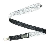 Tigoli Black & White Cat Faces Lanyard - Minimalist Cat Print Double-Sided Neck Strap - 57cm Soft Polyester with Metal Swivel Hook & Quick Release Buckle - Cat Lover Gift, Work ID or Key Holder