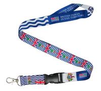 Tigoli British Indian Ocean Territory Flag Lanyard with Detachable Buckle and Metal Clip, Chagos Islands Neck Strap Keychain, BIOT National Flag Design ID Holder for Keys, Badges and Passes,