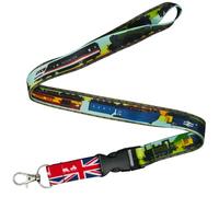 Tigoli British Trains Lanyard - Classic Locomotive & Rail Design - 57cm Double-Sided Polyester Neck Strap with Metal Swivel Hook & Quick Release Buckle - Train Enthusiast Gift or Railway ID Holder