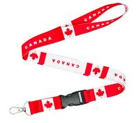 Tigoli Canada Flag Lanyard - Red & White Maple Leaf Neck Strap - 57cm Premium Polyester Lanyard with Metal Swivel Hook & Quick Release Buckle - Canadian Gift, Work ID, Keys or Event Pass Holder