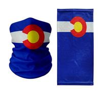 Tigoli Colorado State Flag Design - Multifunctional Neck Gaiter, Lightweight and Breathable Face Cover for Hiking, Sports, Festivals, and Outdoor Use