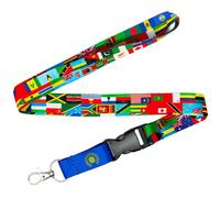 Tigoli Commonwealth Nations Lanyard - International Flag Design with Commonwealth Emblem | Detachable Clip & Metal Hook | Perfect for Diplomats, Teachers, Students