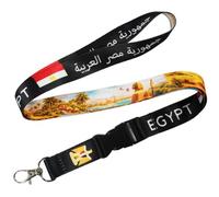 Tigoli Egypt Flag Sahara Pyramids Lanyard with Detachable Buckle and Metal Clip Hook, Egyptian Desert Sphinx Pyramid Neck Strap for Keys ID Badge Holder 57 x 2cm