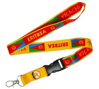 Tigoli Eritrea Flag Lanyard Keychain Neck Strap with Detachable Buckle and Metal Clip Eritrea National Flag Design ID Badge Holder Keys Pass Card Holder Travel Souvenir Gift 57cm x 2cm