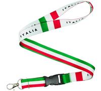 Tigoli Italy Flag Lanyard - Tricolore Green, White & Red “Italia” Design - 57cm Premium Polyester Neck Strap with Quick Release Buckle & Metal Hook for Keys, Passes & ID Cards - Italian Pride Gift