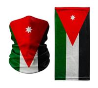 Tigoli Jordan Flag Design - Multifunctional Neck Gaiter | Lightweight & Breathable Face Cover for Outdoor Activities, Travel, Sports & Festivals