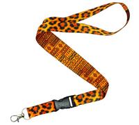 Tigoli Leopard Print Lanyard Animal Pattern Neck Strap With Tribal Geometric Reverse Design Detachable Buckle And Metal Lobster Clasp For Keys ID Badges And Phone Holder