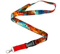 Tigoli Morocco Inspired Pattern Lanyard Moroccan Landmarks And Flag Print Neck Strap With Detachable Buckle And Metal Lobster Clasp For Keys ID Badges And Phone Holder