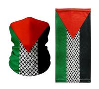 Tigoli Palestine Gaza Flag Neck Gaiter - Keffiyeh Patterned Face Cover Scarf - Multifunctional Breathable Bandana for Cultural Pride, Activism & Everyday Wear