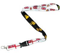 Tigoli Royal Navy White Ensign Lanyard | Commonwealth Naval Flag Design | 57cm Polyester Neck Strap with Detachable Keychain
