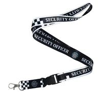 Tigoli Security Officer Lanyard - Professional Black & White Check Design with Detachable Clip & Metal Hook | Ideal for SIA Security Staff, Door Supervisors, Bouncers, Events & Fancy Dress