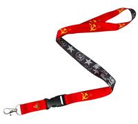 Tigoli Soviet Union Flag Lanyard | USSR Hammer & Sickle Red Design | 57cm Polyester Neck Strap with Detachable Keychain