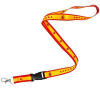 Tigoli Spain Lanyard - Red and Yellow “España” Neck Strap with Spanish Flag Print - 57cm Polyester Lanyard with Quick Release Buckle and Metal Keychain Clip - Ideal for ID Badges, Keys and Passes
