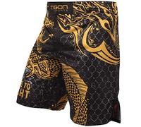 Tigon MMA Shorts Fight Muay Thai UFC Grappling Dragon Short Kick Boxing Cage Pants (Large) Black
