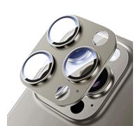 Tigowos Camera Lens Protector for iPhone 16 Pro Max/iPhone 16 Pro-Single Piece,Ultra Thin Aluminum Alloy Frame,9H Dual-Strength Glass with 99% AR Light Transmittanc,Case Friendly, Grey Titanium