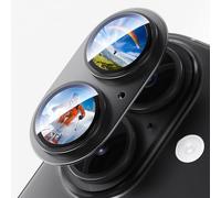 Tigowos Camera Lens Protector for iPhone 17 6.3"（2025）-Single Piece,Ultra Thin Aluminum Alloy Frame,9H Dual-Strength Glass with 99% AR Light Transmittance,Case Friendly, Black