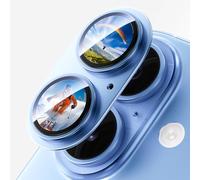 Tigowos Camera Lens Protector for iPhone 17 6.3"（2025）-Single Piece,Ultra Thin Aluminum Alloy Frame,9H Dual-Strength Glass with 99% AR Light Transmittance,Case Friendly, Light Blue