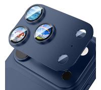 Tigowos Camera Lens Protector for iPhone 17 Pro Max-Single Piece,Ultra Thin Aluminum Alloy Frame,9H Dual-Strength Glass with 99% AR Light Transmittance,Case Friendly, Dark Blue