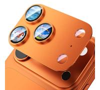 Tigowos Camera Lens Protector for iPhone 17 Pro Max-Single Piece,Ultra Thin Aluminum Alloy Frame,9H Dual-Strength Glass with 99% AR Light Transmittance,Case Friendly, Orange
