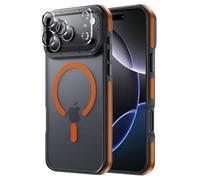 Tigowos Compatible with iPhone 17 Pro Max Bumper case Fits MagSafe 10FT Drop Resistant Matte Skin Feeling Shockproof Back Cover Fits iPhone 17 Pro Max Phone Cases 6.9",Matte Orange Bumper