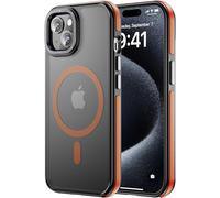 Tigowos for iPhone 15 Phone Case Fits MagSafe 10FT Drop Resistant Matte Skin Feeling Back Cover for iPhone 15 Case，Bumper Orange