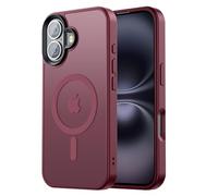 Tigowos Magnetic for iPhone 16 Case Fits MagSafe 16FT Drop Resistant Matte Skin Feeling Back Cover Shockproof Slim Fit for iPhone 16 Phone Case 6.1 inch，Red Wine