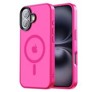 Tigowos Magnetic for iPhone 16 Case Fits MagSafe 16FT Drop Resistant Matte Skin Feeling Back Cover Shockproof Slim Fit for iPhone 16 Phone Case 6.1 inch, Hot Pink
