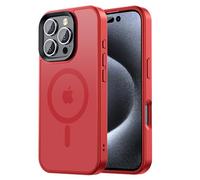 Tigowos Magnetic for iPhone 16 Pro Max Case Fits MagSafe 16FT Drop Resistant Matte Skin Feeling Back Cover Shockproof Slim Fit for iPhone 16 Pro Max Phone Case 6.9 inch，Red