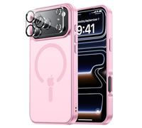 Tigowos Magnetic for iPhone 17 Pro Case Fits MagSafe Camera Len Protector*1 16FT Drop Resistant Matte Skin Feeling Back Cover Shockproof Slim Fit for iPhone 17 Pro Phone Case 6.3 inch，Light Pink