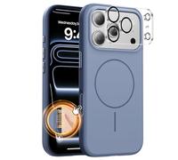 Tigowos Magnetic for iPhone 17 Pro Max Case Fits MagSafe Camera Len Protector*1 16FT Drop Resistant Matte Skin Feeling Back Cover Shockproof Slim Fit for iPhone 17 Pro Max Phone Case 6.9 inch,Blue-B