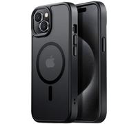 Tigowos Strong Magnetic for iPhone 15 Case Fits MagSafe 10FT Drop Resistant Matte Skin Feeling Back Cover Shockproof Slim Fit for iPhone 15 Phone Case，Black