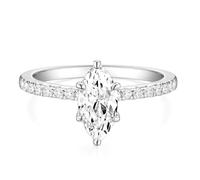 TIGRADE 2CT Engagement Ring Jewellery for Women Marquise Cut Cubic Zirconia Wedding Band CZ Promise Anniversary Ring Size 4-11, Stone