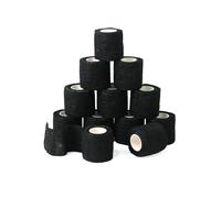 Tigratigro elastic self adhesive bandage, 24 rolls 5cm x 4.5m, human and animal bandage, cultured skin care sports bandage, adapted for hands, feet, joints.Black