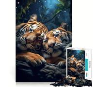 Tigress And Tiger Lovers Jigsaw Puzzle for Adults 1000 Pieces Smart Game Tension Relief Pattern Assembly Heartfelt Gift 38x52cm