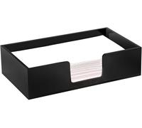 Tihau Acrylic Guest Towel Napkin Holder,Black Bathroom Paper Hand Towels Storage Tray,Disposable Paper Towel Holder for Bathroom,Kitchen,Parties,Weddings, Hotel and Restaurant