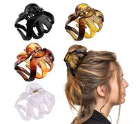 Tihebax 4PCS Extra Large Hair Clips for Thick Hair, 3.15'' Hair Claw Clips, Big Octopus Hair Clip, Premium Cute Strong Hold, 4 Count, Women, Girls