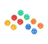 Tihebeyan 12 -side Translucent Dice Values - 40 Percent Light colored Cubes for Board Games and Educational Purposes, First class Plastic Material
