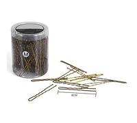 Tihebeyan 300PCs Long -lived, Wavy and -shaped Hairpin Clips for the Hairdresser Black Gold haired Handle Styling Tools for Salon Metal 6 Types (M)