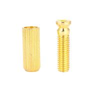 Tihebeyan Adjustable Height of an Anchor of Copper -Copper Premium Alloy, 2 Tunnels and Double Block Bridge Anchors for a Guitar Replacement, Spare Parts for Electrogitarians (Gold)