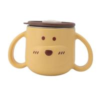 Tihebeyan Baby Dual Many Copices of Stainless Cartoon Steel with Straw, Isolated and Twice About 25 Ml (Yellow)