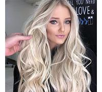 Tihebeyan Breathable Long Curly Gradient Blonde Synthetic Wig with High Permeability Rose Net - Great for Cosplay, Daily Use