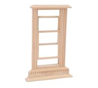 Tihebeyan Dollhouse Windows, 1:12 Scale Dollhouse Sash Frame Wooden with Basswood PVC Lifelike Scenery Photography Prop Home Decoration