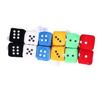 Tihebeyan HANGING FUZZY PLUSH Fashion Says Linda Decorative Bag of Decorative Bags for Automobile, Home, Office 12 Pieces Red Yellow Green Green