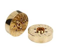 Tihebeyan Hexadecimal Cube Adapter of the Smooth Brass Wheel, Wear Model Resistant Model for the RC Tracker Car, 1.9 2.2in VP Wheels, 2 Pieces (12mm)