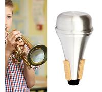 Tihebeyan Mute Aluminum Alloy Trumpet for Noise Reduction, Small and Light Design, Ideal for Music Screens, Silent Silver Color for Trumpet Instruments