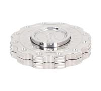 Tihebeyan Round Sliding Toys at The Silent Rotating Upper Part of Autism Anxiety and Lighting, Stainless Pocket Steel for Unfavorable Relaxation (Polished Silver)