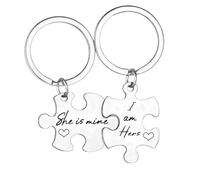 Tihnvk 2 Pcs Lesbian Couples Keychain Set Anniversary Valentine's Day Gift For Lesbian Girlfriend Keychain For LGBT Birthday Gift